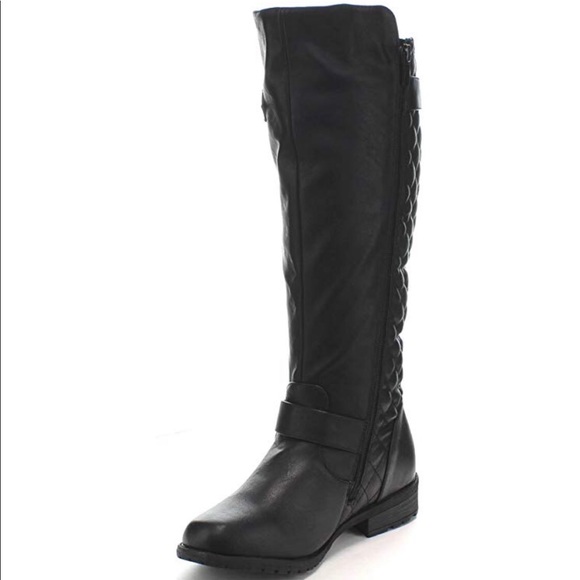 Quilted Knee High Riding Boots - Picture 4 of 9